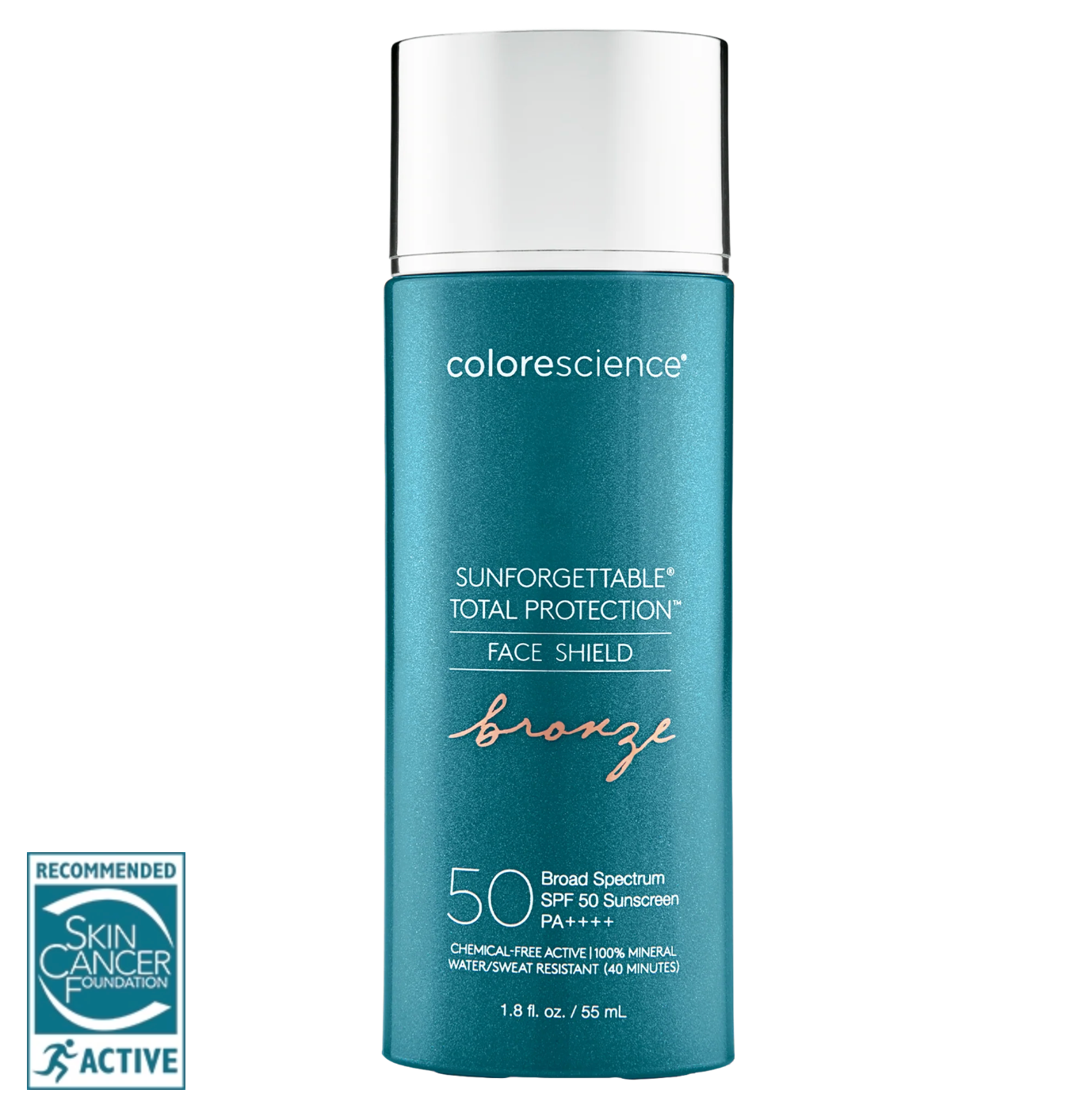 Colorescience Sunforgettable Total Protection Face Shield bottle on a white background