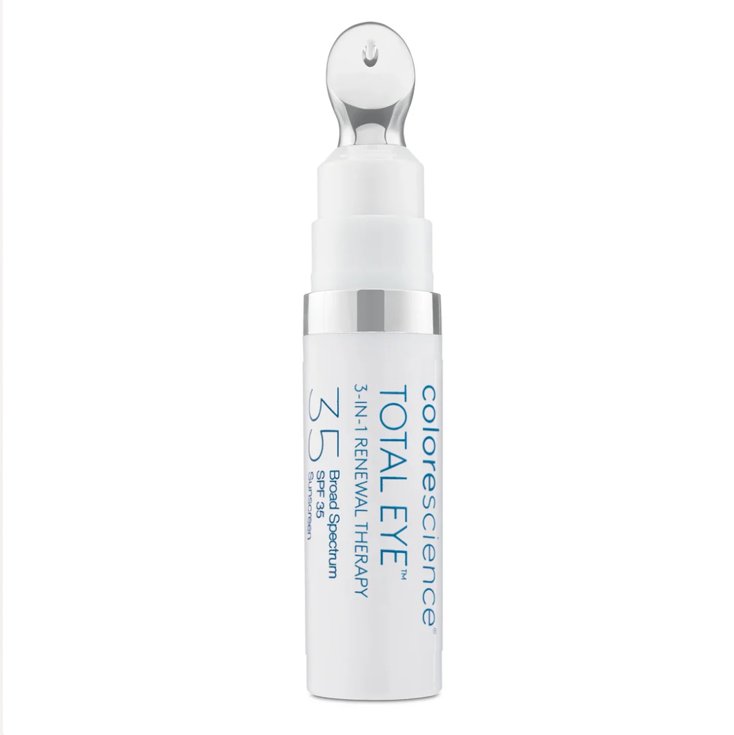 Colorescience Total Eye serum bottle on a white background