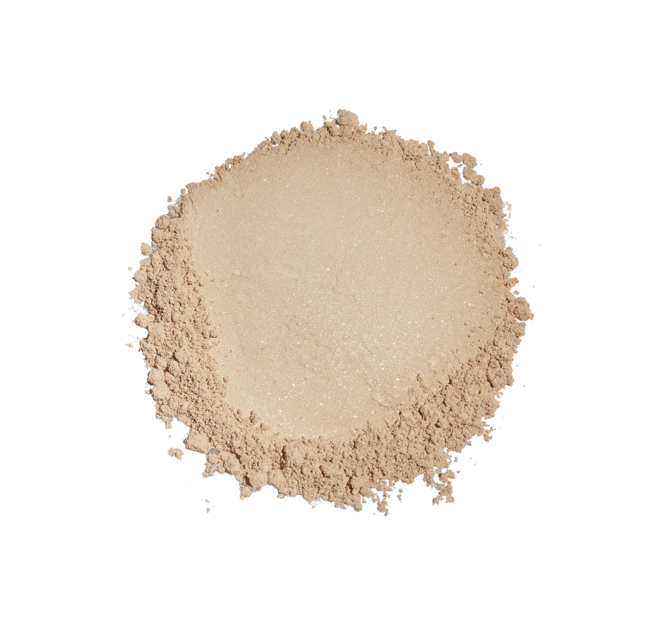 Beige powder on a white background