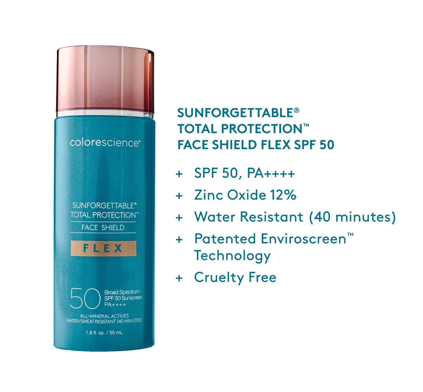 Colorescience Sunforgettable Total Protection Face Shield Flex SPF 50 on a white background