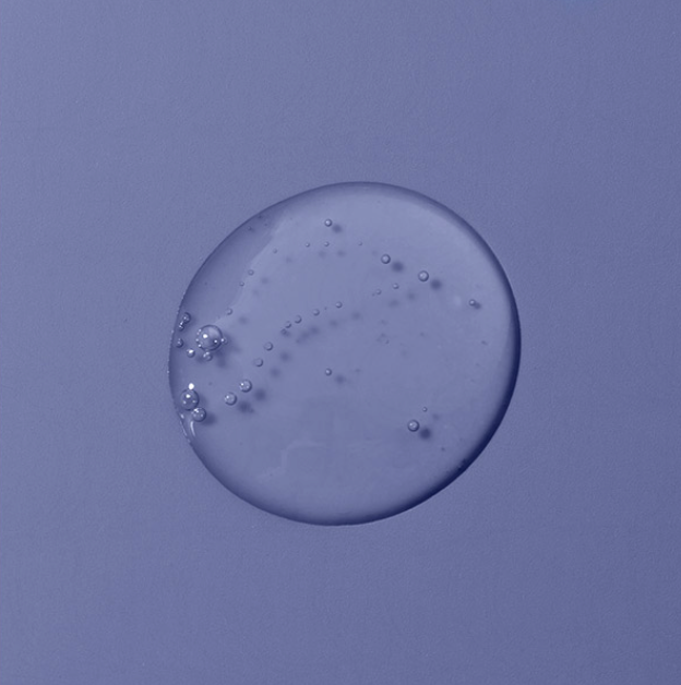 Bacterial colony on a blue agar plate
